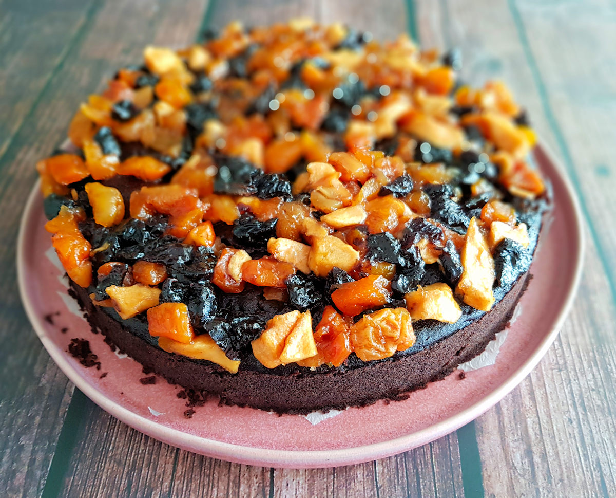 Midnight Cake With Fruit Salad Topping | Recipe | Cuisine Fiend